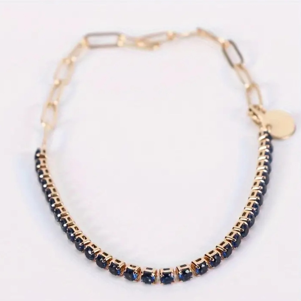 NWOT Paperclip Chain Tennis Bracelet - Picture 3 of 4
